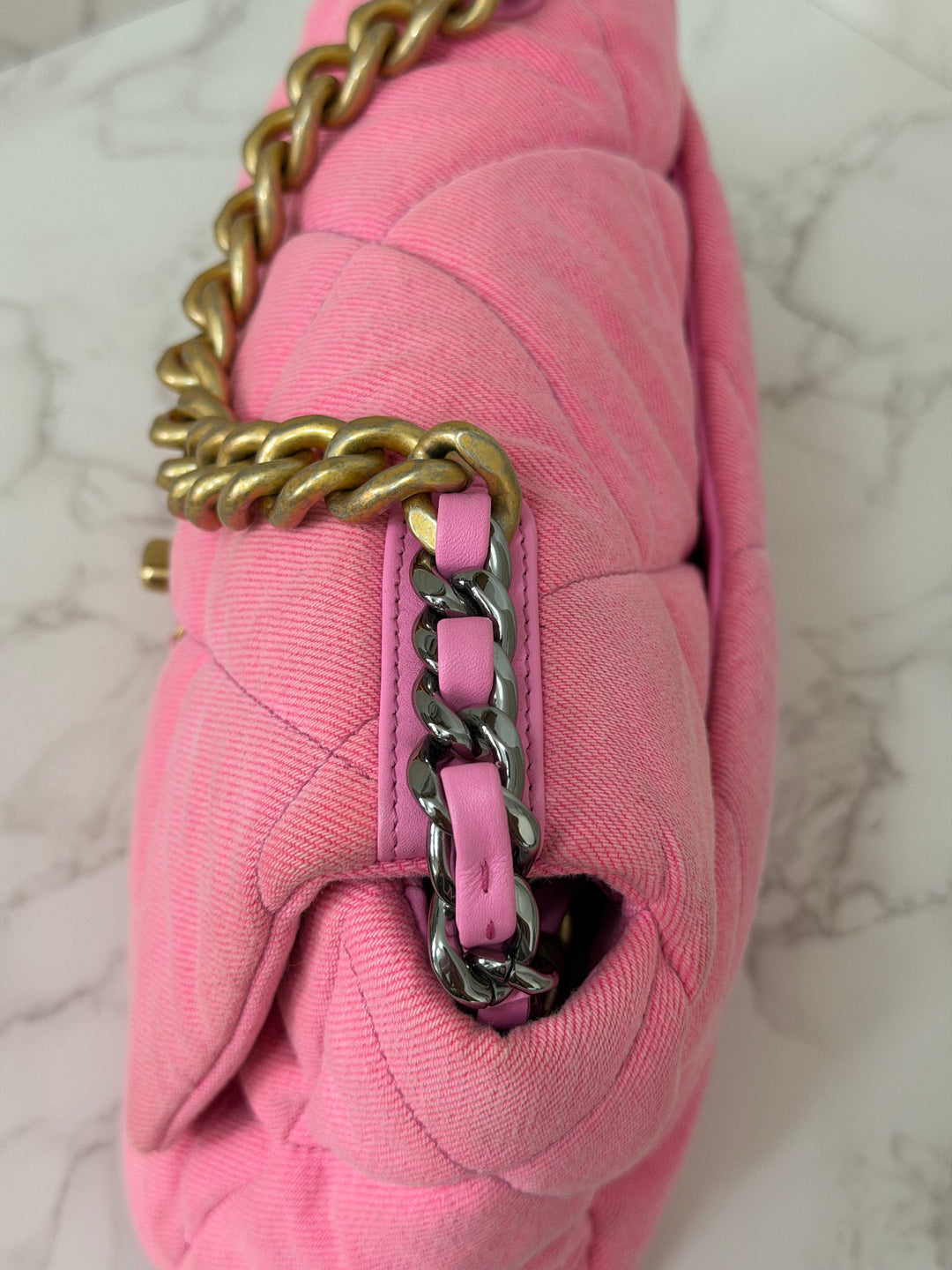 CHANEL 21S 2021 series 31 Pink Denim 19 size Small Flap Bag