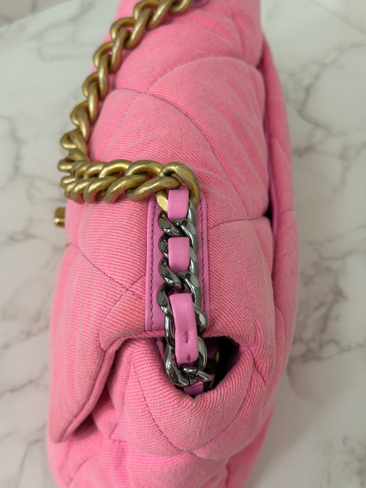CHANEL 21S 2021 series 31 Pink Denim 19 size Small Flap Bag