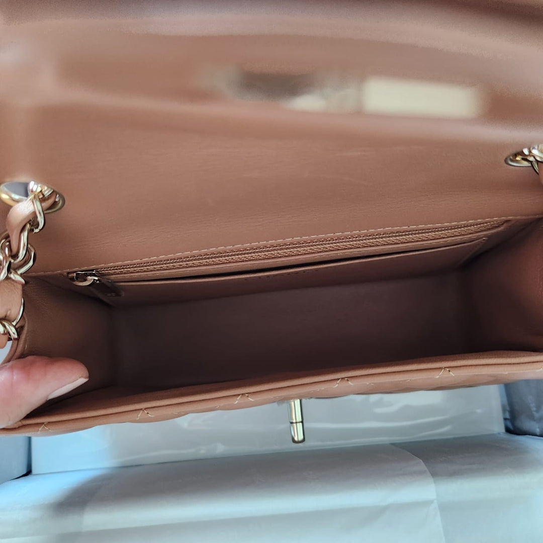 CHANEL series 31 21P collection Caramel Brown Lambskin LGHW Mini Rectangular Flap Bag
