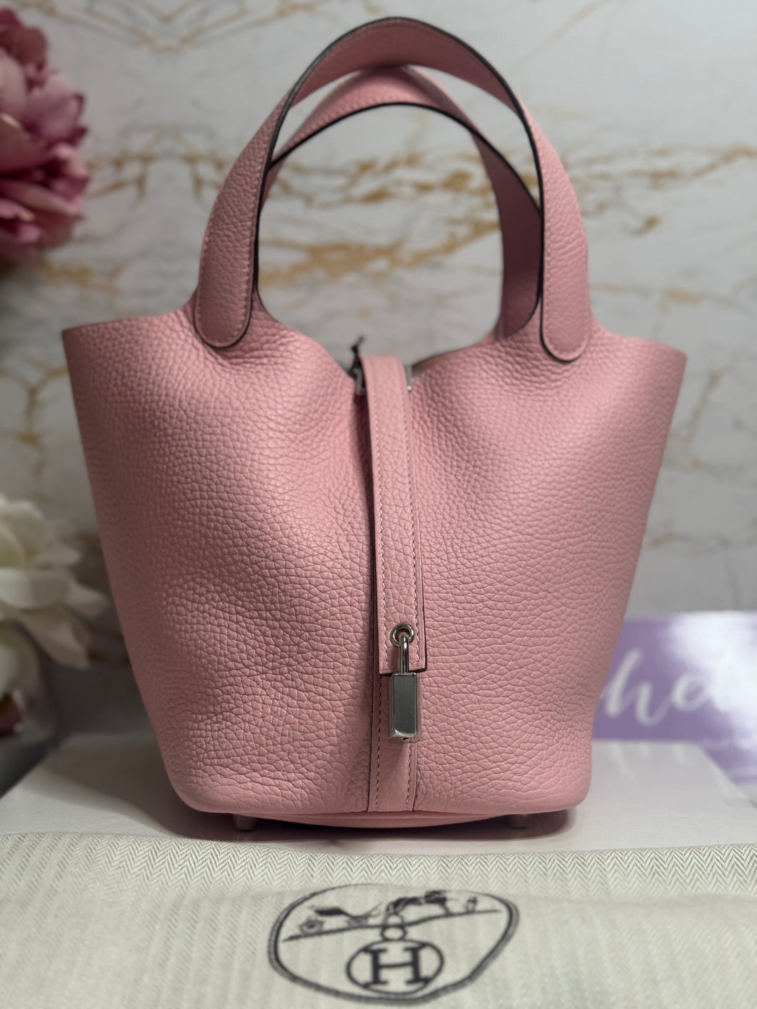 Hermes Picotin 18 in Rose Sakura PHW Stamp B (2024)