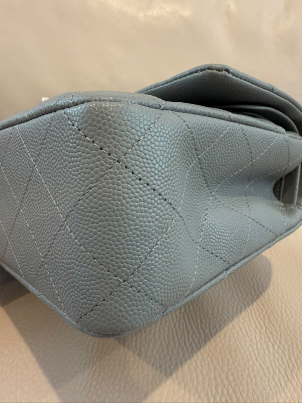 CHANEL 20C collection 2019/2020 series 29 Grey caviar LGHW Medium ML Timeless Classic Double Flap Bag