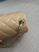 Load image into Gallery viewer, Chanel series 20 15C 2014/2015 Cruise Collection Pearly Beige Caviar Brushed GHW Square Mini Flap Bag
