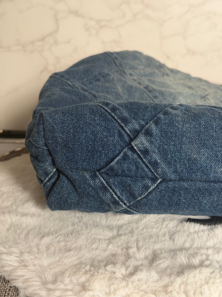 CHANEL Denim 22 Hobo Bag size Medium SHW with detachable pouch 2022