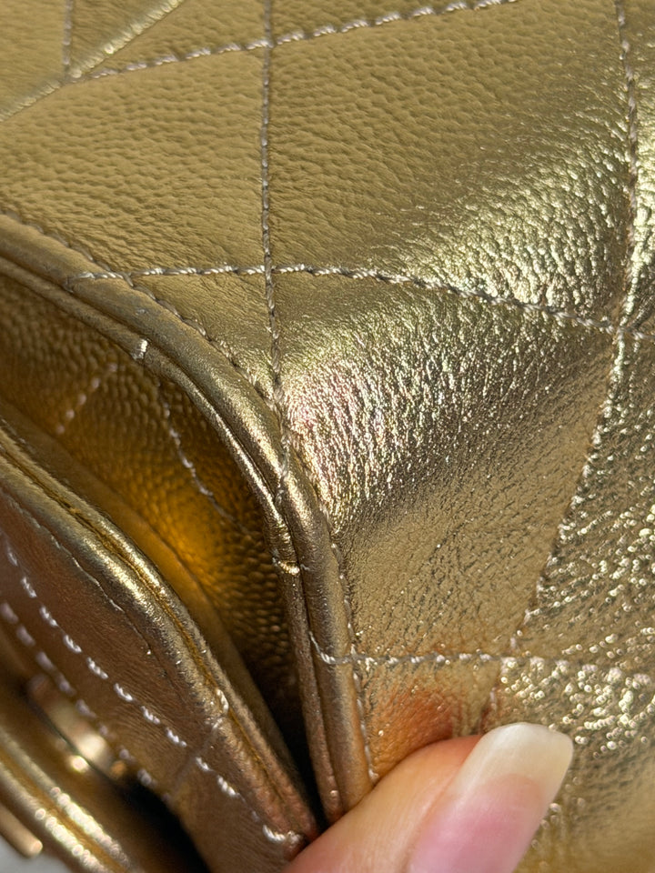 CHANEL 26C Gold Caviar Mini 25 Hobo Bag with Aged GHW 2026