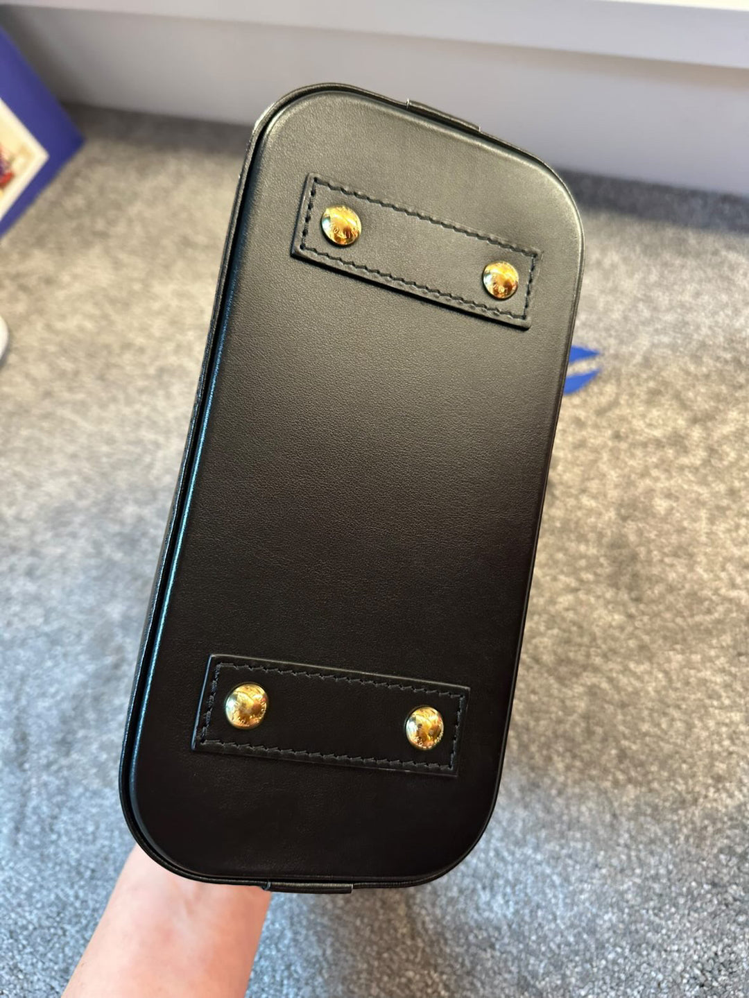 Louis Vuitton Alma BB in Lamb Malletage Leather Black and White