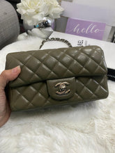 Load image into Gallery viewer, Chanel series 17 2012 Khaki Green Caviar SHW Mini Rectangular Flap Bag
