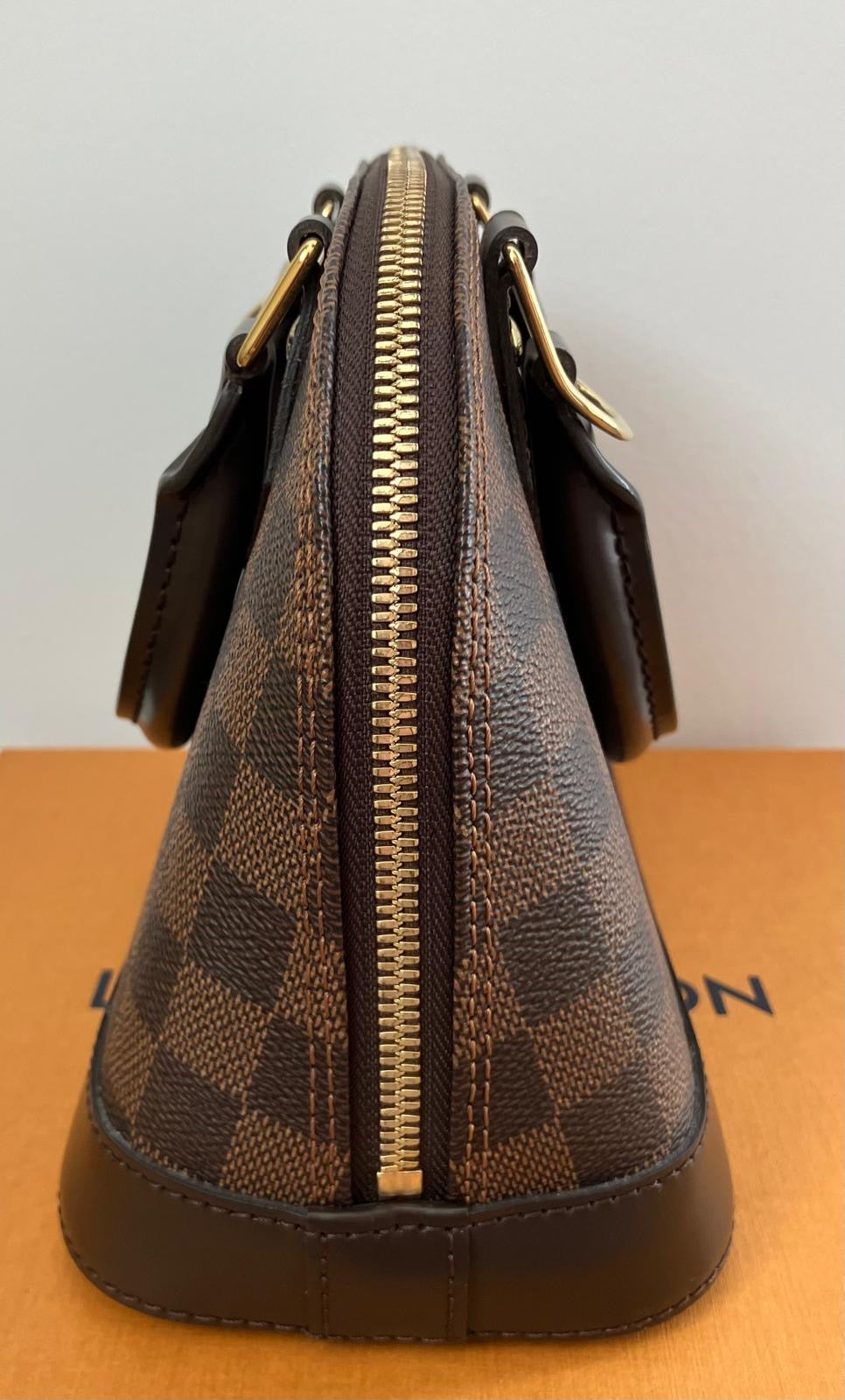 LOUIS VUITTON LV Alma BB Damier Ebene Monogram Leather