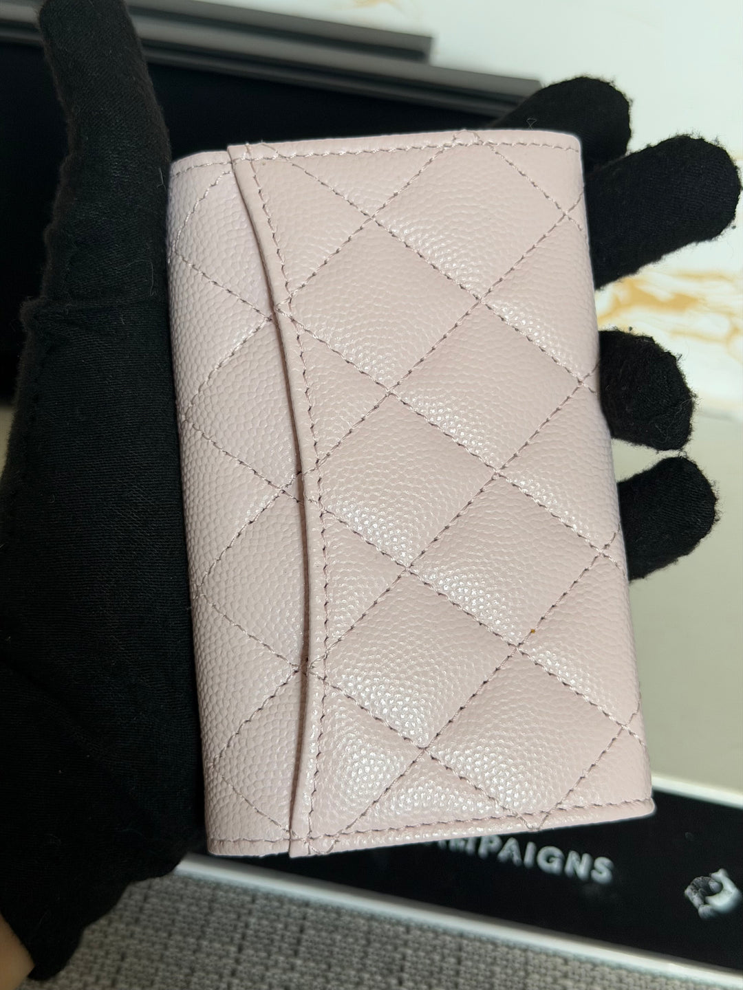 Chanel 22P Pink Caviar LGHW Classic Snap Flap Card Holder 2022
