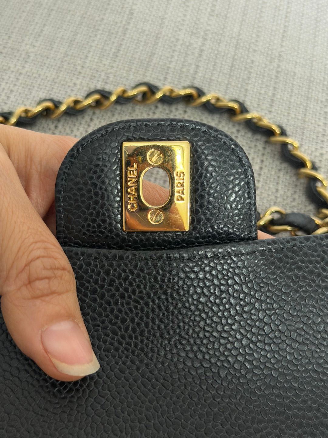 CHANEL 2022 Black Caviar GHW Timeless Classic Medium ML 11.12 Double Flap Bag