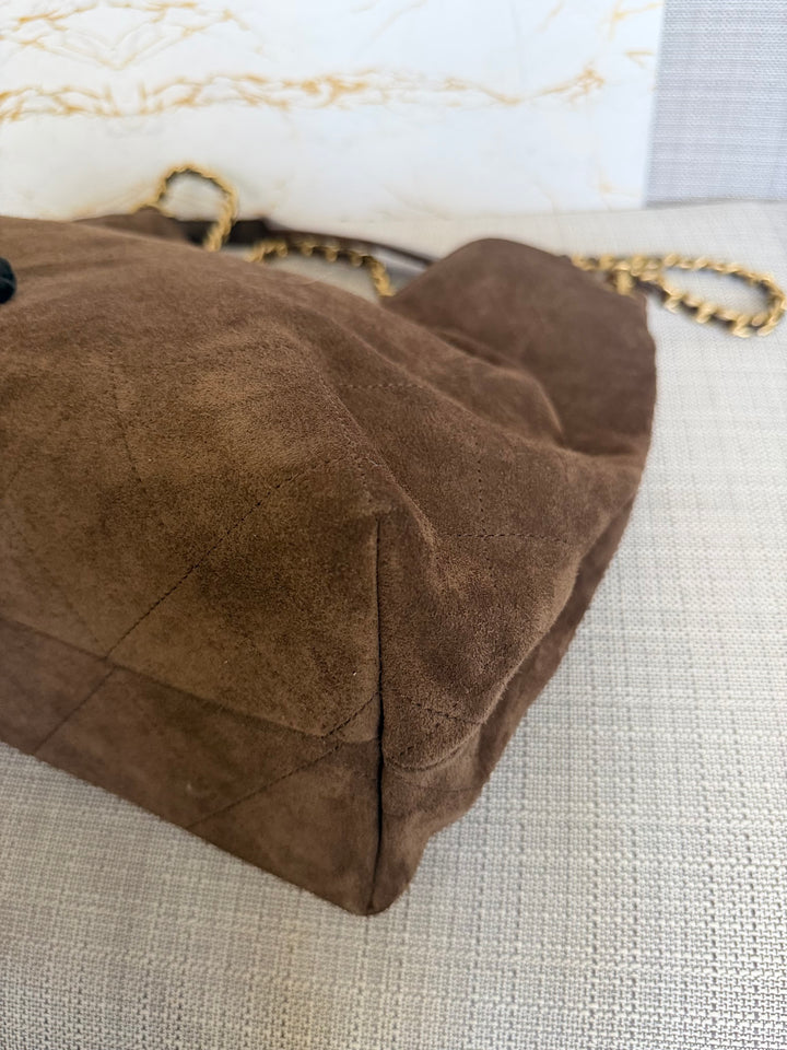 CHANEL 26C Brown Suede Maxi Hobo Bag 2026