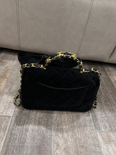 Load image into Gallery viewer, CHANEL 25K Collection 2025 Black Velvet Bow LGHW Mini Rectangular Flap Bag with Metal Top Handle
