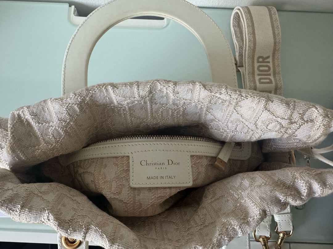 Dior Lady Dior Natural Rattan Beige Wicker Bag size Small