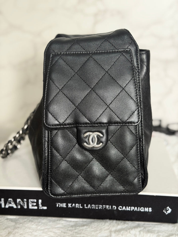 CHANEL 25 Hobo Bag Size SMALL in Black Caviar Ruthenium Hardware 2026