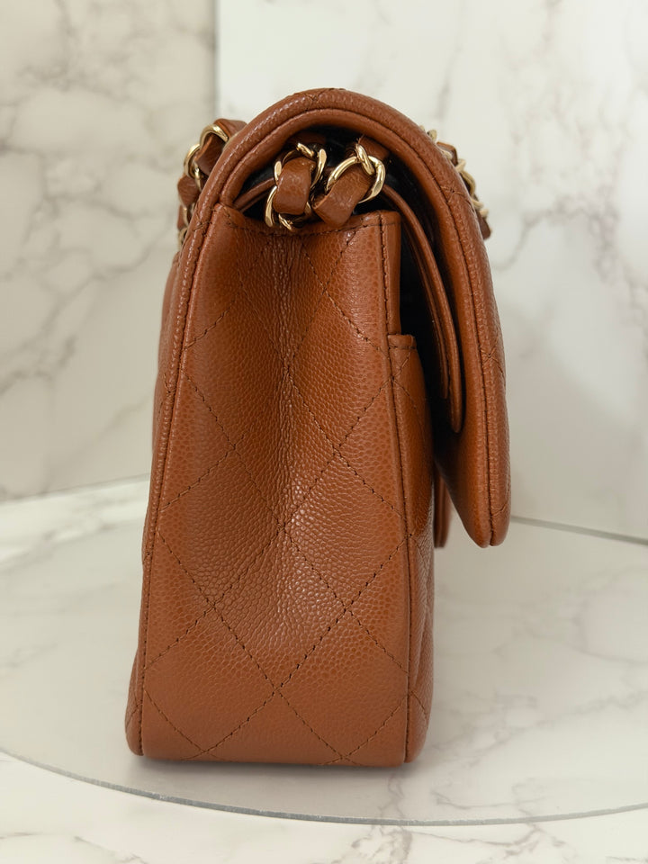 CHANEL Brown Caviar LGHW Medium ML Timeless 11.12 Classic Double Flap Bag 2023