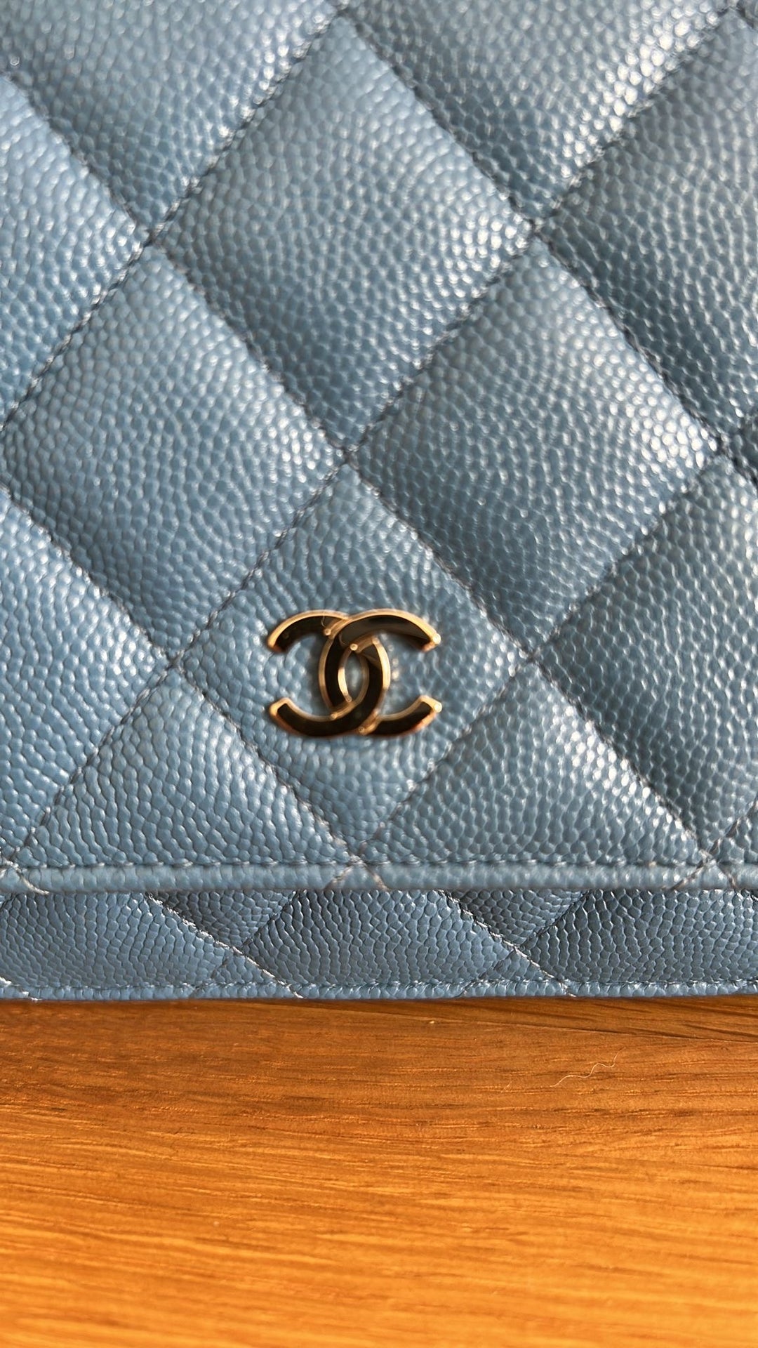 CHANEL series 30 Blue Jean Caviar LGHW Classic Wallet On Chain (WOC) 2020