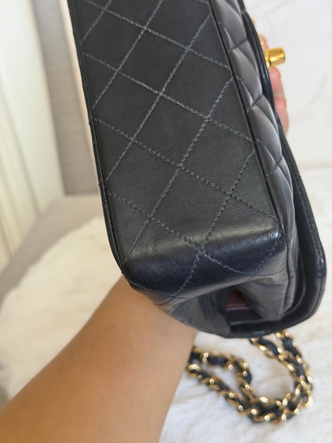CHANEL Vintage series 11 Black Lambskin 24K GHW Small Timeless Classic Double Flap Bag