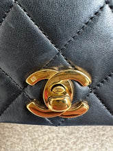 Load image into Gallery viewer, CHANEL series 1 Black Lambskin 24k GHW Full Flap Bag
