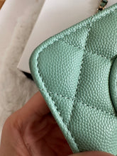 Load image into Gallery viewer, Chanel 23P Tiffany Green Caviar LGHW Classic Wallet on Chain (WOC)
