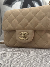 Load image into Gallery viewer, Chanel series 20 15C 2014/2015 Cruise Collection Pearly Beige Caviar Brushed GHW Square Mini Flap Bag
