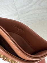 Load image into Gallery viewer, Chanel 19 Flat card holder in Caramel Lambskin GHW
