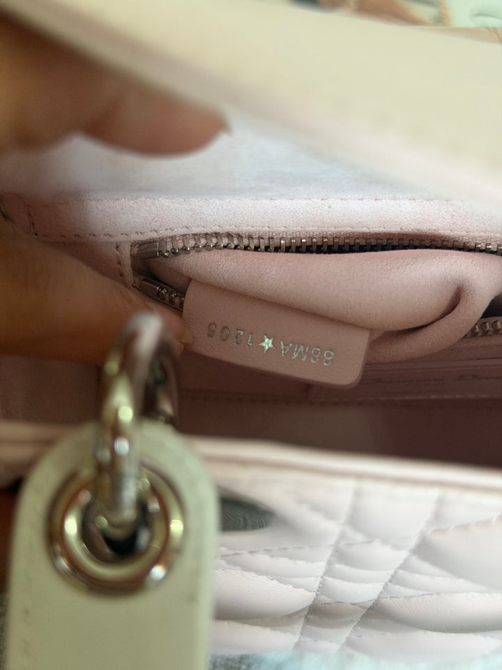 DIOR Mini Lady Dior Two Tone Latte and Rose Tendre SHW 2025