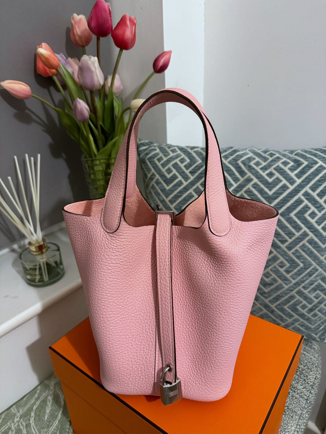 Hermes Picotin 18 in Rose Sakura PHW 2024