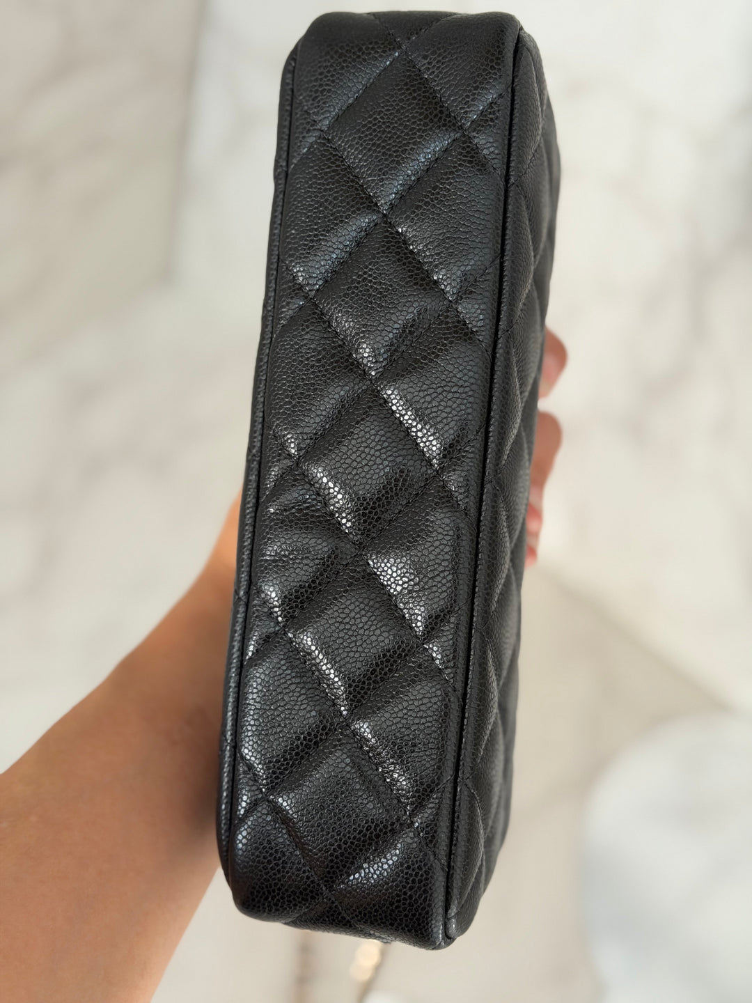 CHANEL New style Clutch/Wallet on Chain WOC in Black caviar LGHW and Burgundy lining 2025