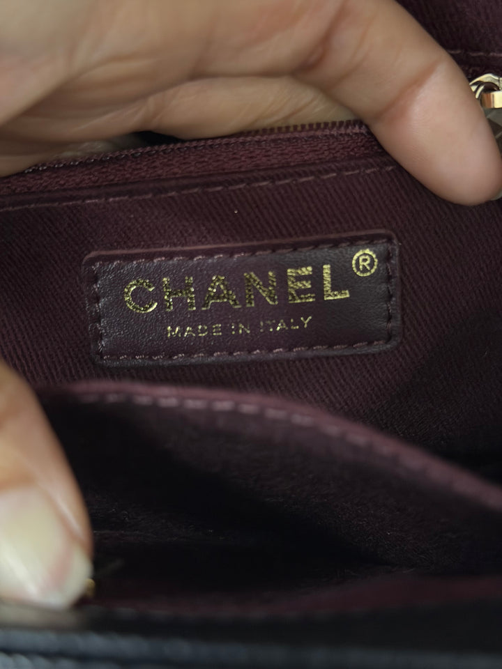 CHANEL Black Caviar LGHW Medium Business Affinity Flap Bag Microchipped