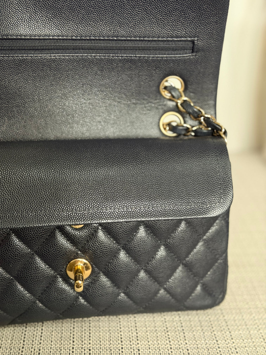 CHANEL series 30 Dark Navy Caviar LGHW Small Timeless Classic Double Flap Bag 2020