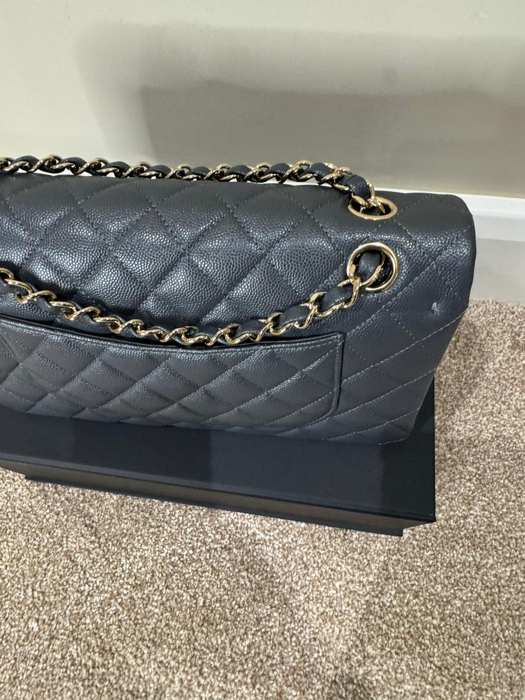 CHANEL 21B 2021 Dark Grey Caviar LGHW Medium ML Timeless Classic Double Flap Bag