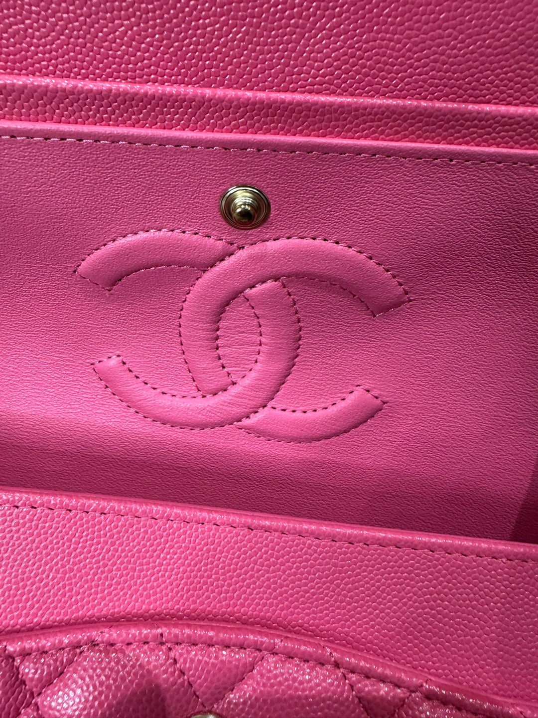 CHANEL 21C collection series 30 Barbie Pink Caviar LGHW Medium Timeless Classic Double Flap Bag