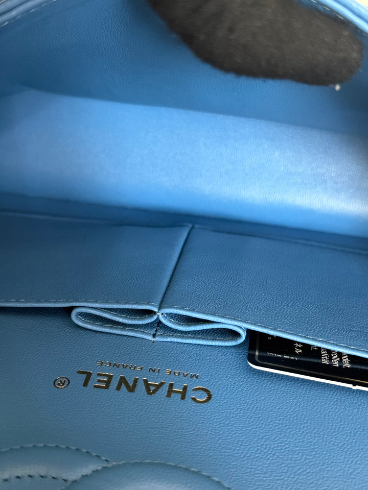 Chanel series 30 2020 Blue Caviar LGHW Medium ML timeless Classic double Flap Bag