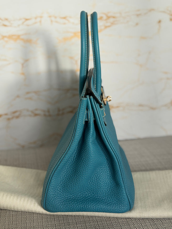 Hermes Birkin 30 in Bleu Jean Togo Leather GHW