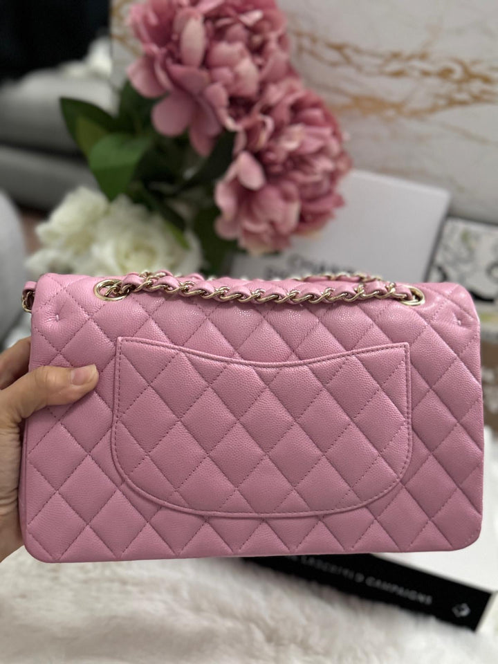 CHANEL 22S 2022 Dark Pink Caviar LGHW Medium ML Timeless Classic Double Flap Bag