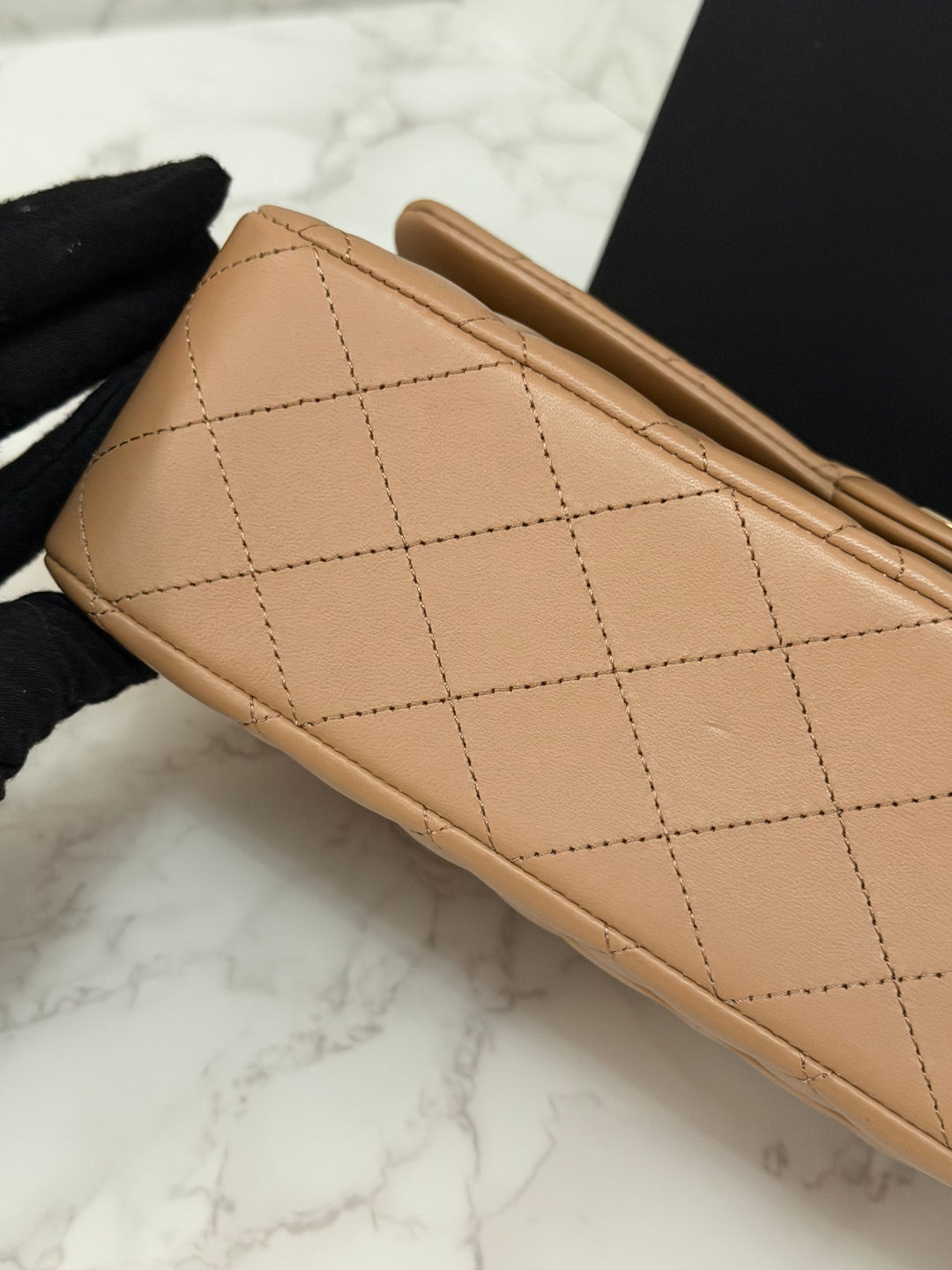 CHANEL 22K collection 2022 Dark Beige Lambskin LGHW Medium ML Timeless Classic Double Flap Bag