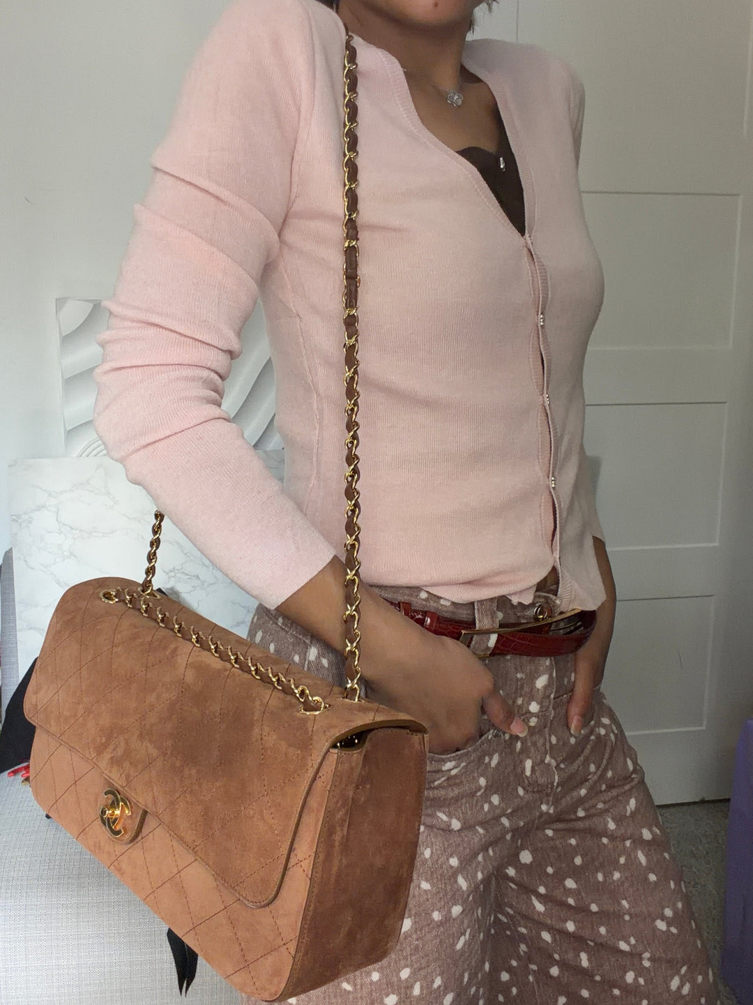CHANEL 26A Métiers d’art Collection Camel Suede Leather LGHW Maxi 32 cms Flap Bag Matthieu Blazy 2026