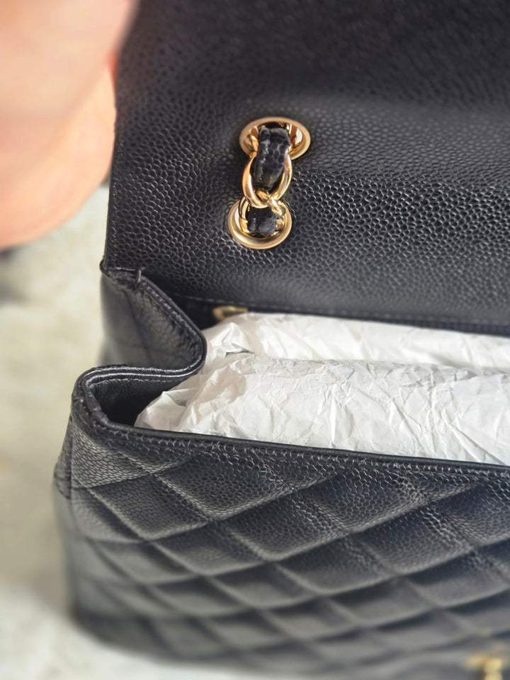 Chanel series 13 2010 Black Caviar Maxi Single Flap Bag with GHW