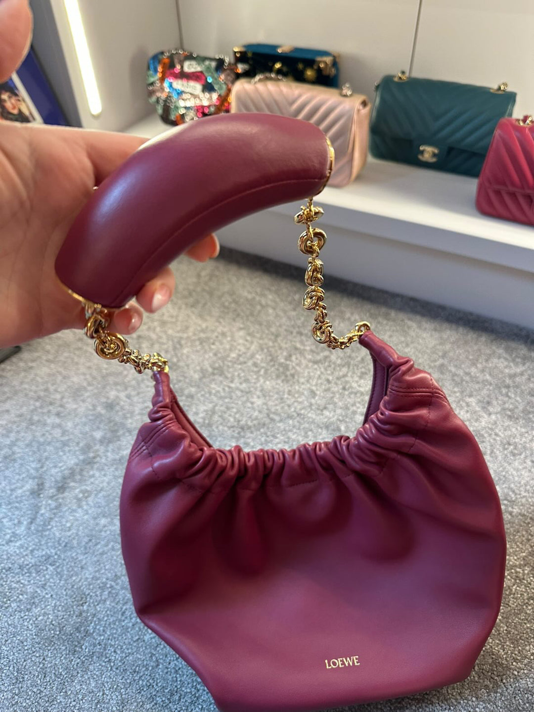 LOEWE Small Leather Squeeze Top-Handle Bag