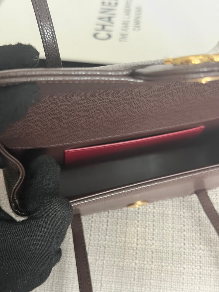 CHANEL Brown Caviar Preppy Mini 26S 2026 with Aged GHW 17 cms