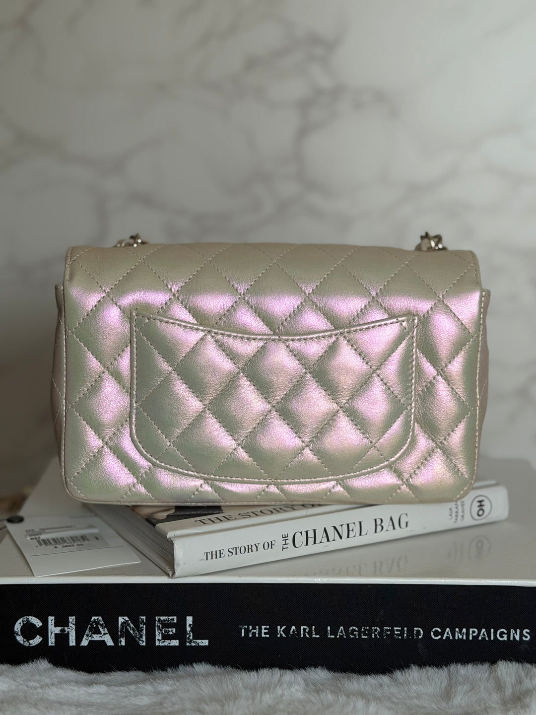 CHANEL 20B Iridescent Ivory Calf skin LGHW Mini Rectangular Flap Bag 2020