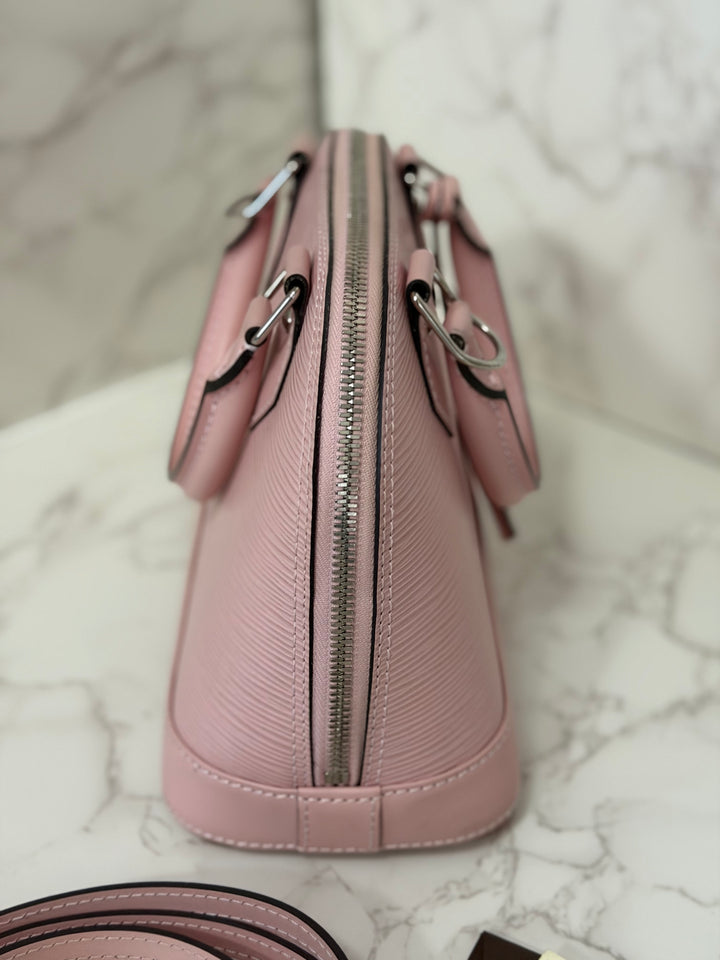 LOUIS VUITTON LV Alma BB in Rose Ballerine Epi Leather with Shiny Silver Hardware 2017