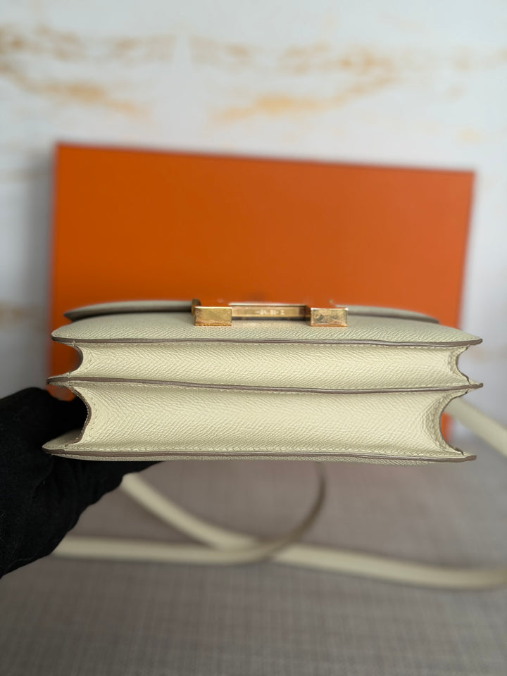 Hermès Constance 18 Mini Constance Craie Epsom Leather RGHW