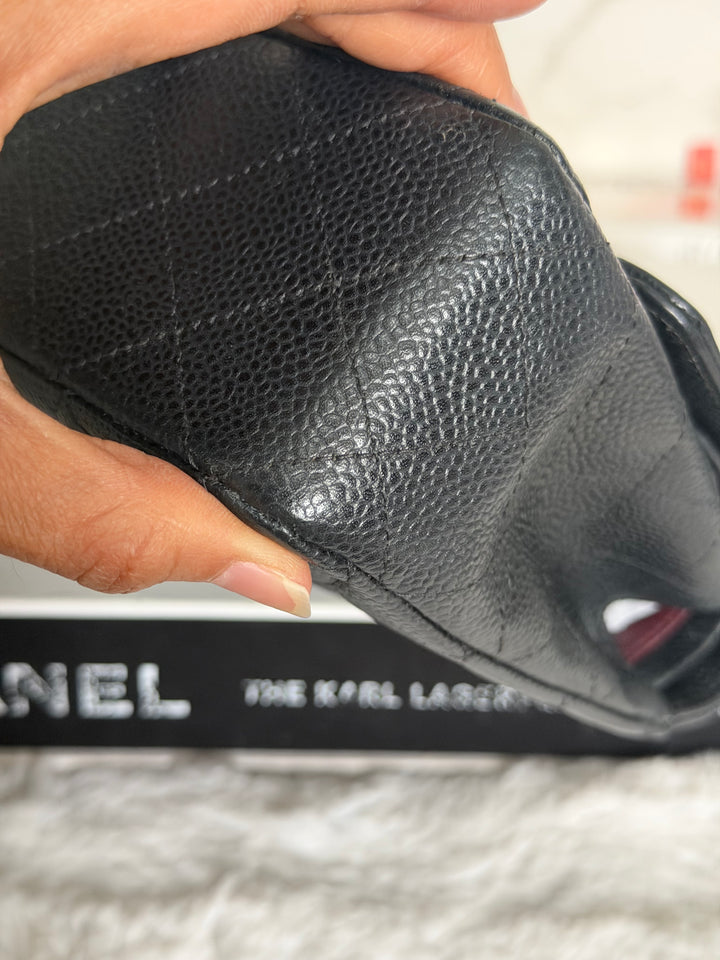 CHANEL series 16 Black Caviar GHW Medium ML Timeless Classic Double Flap bag 2011/2012