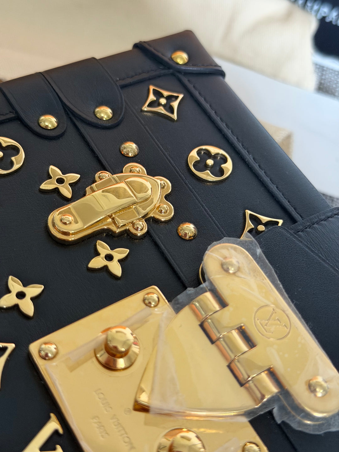 LOUIS VUITTON LV Petite Malle in Metal Black and Gold