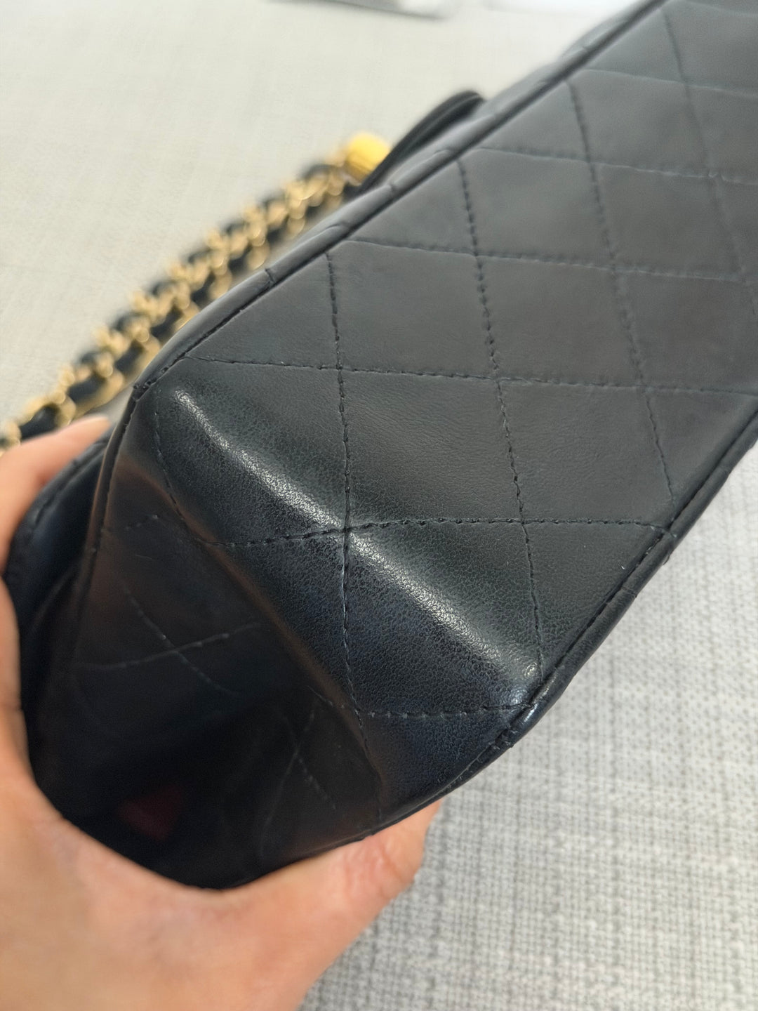 CHANEL series 11 Black Lambskin 24K GHW Vintage Small classic double flap bag 2007/2008