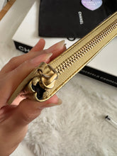 Load image into Gallery viewer, Chanel 19A Gold Calf skin Croc Embossed Mini O Case with Aged GHW
