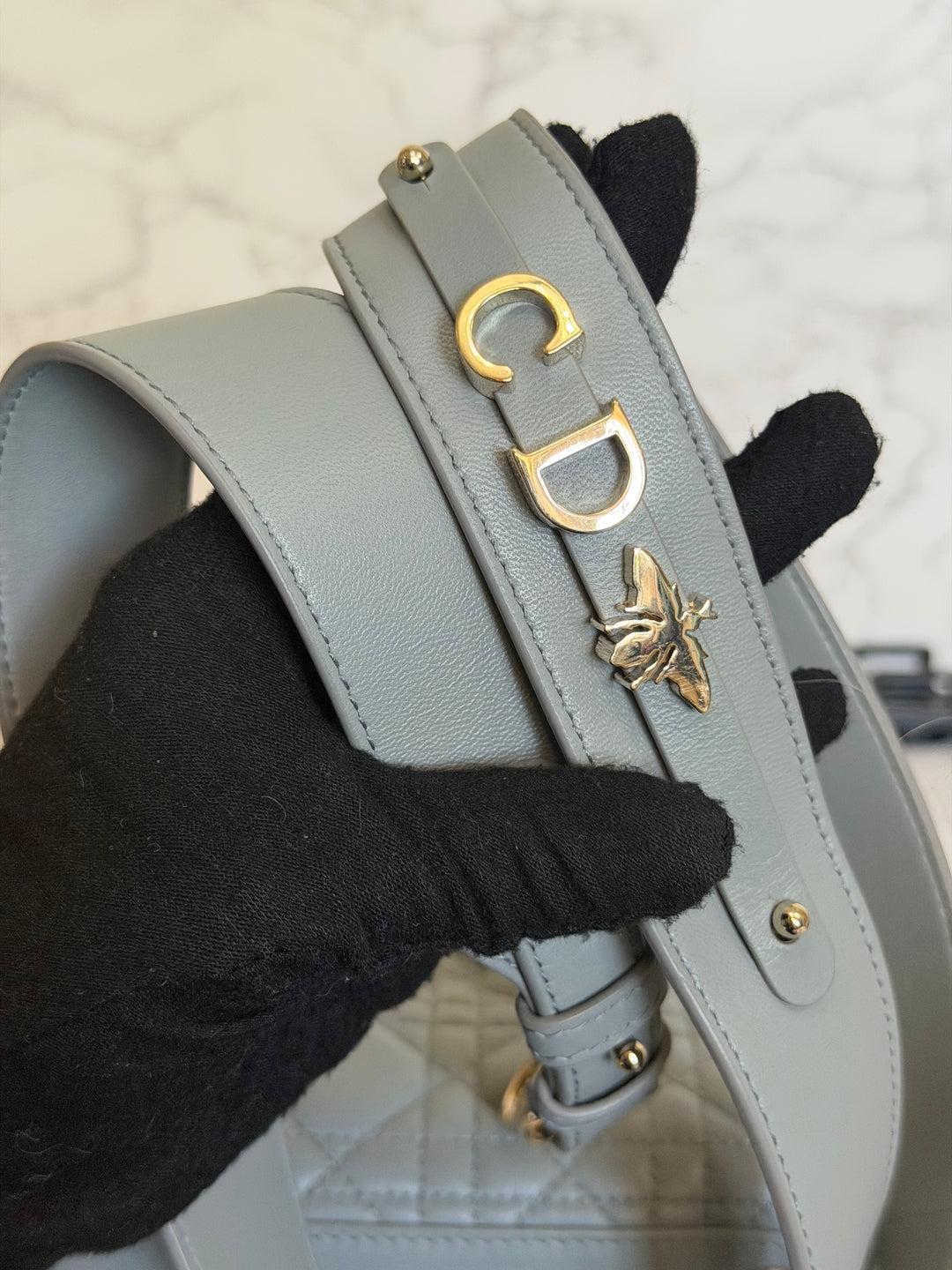 DIOR Lady Dior Grey Lambskin ABCDior size Small 2022 LGHW