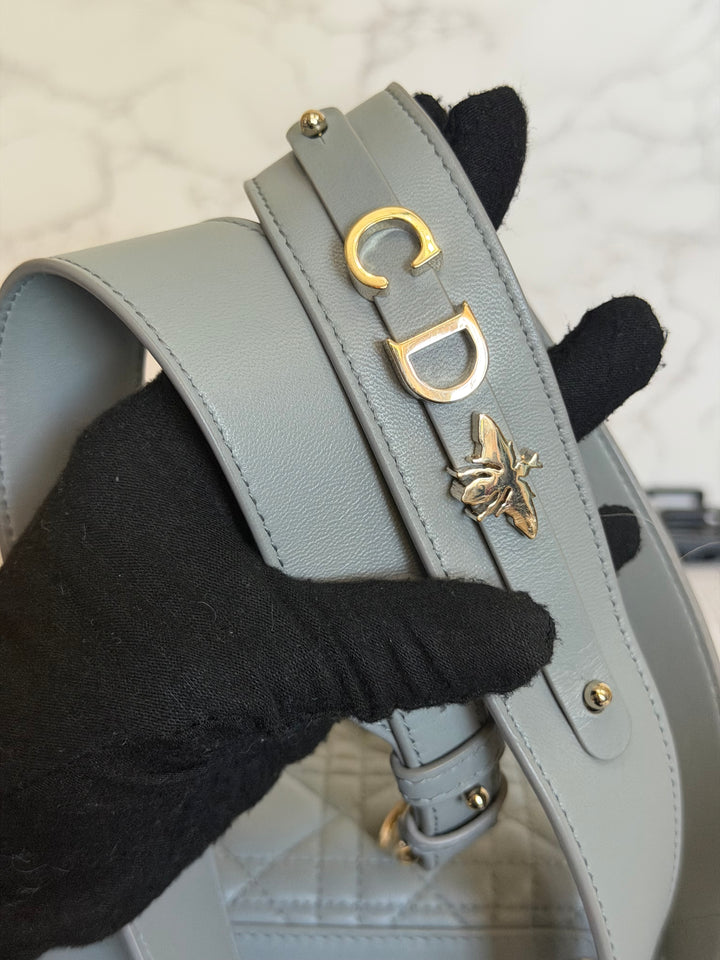DIOR Lady Dior Grey Lambskin ABCDior size Small 2022 LGHW