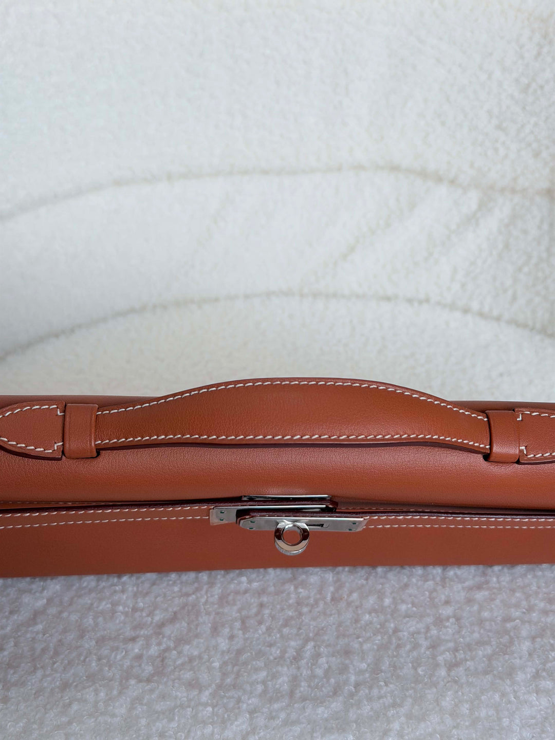 HERMÈS Kelly Cut Gold Swift Leather PHW 2014 Stamp R in []