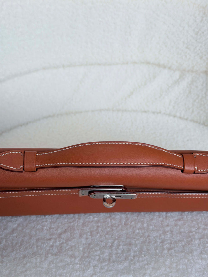 HERMÈS Kelly Cut Gold Swift Leather PHW 2014 Stamp R in []